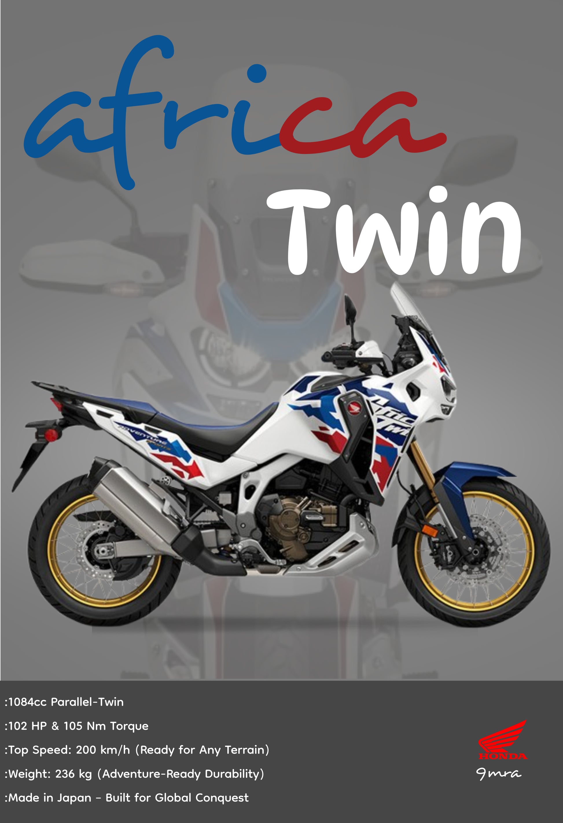 Africa twin white Poster